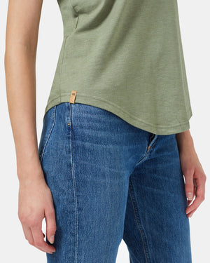 Green V-Neck Short Sleeve T-Shirt