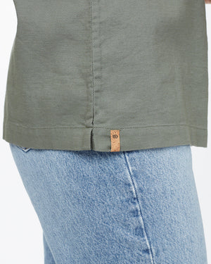 Green Women's Button Front Tank Top