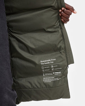 Green Women's Long Puffer Jacket