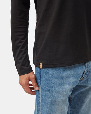 Mens-black-Eco-Friendly-Button-Henley-Shirt