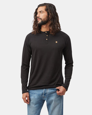 Mens-black-Eco-Friendly-Button-Henley-Shirt