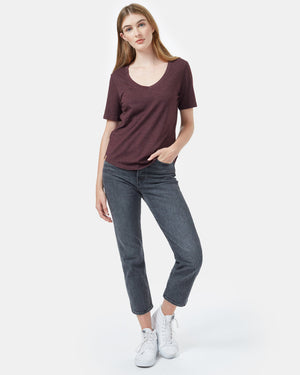 Red V-Neck Short Sleeve T-Shirt