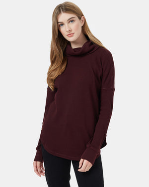 Red Women's Waffle Knit Sweater