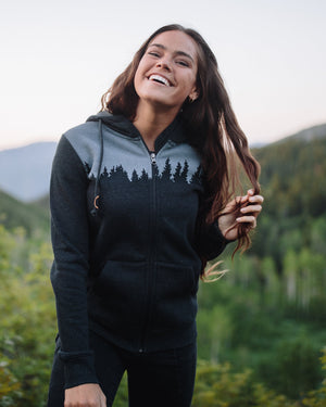 Black Tree Graphic Pullover Hoodie