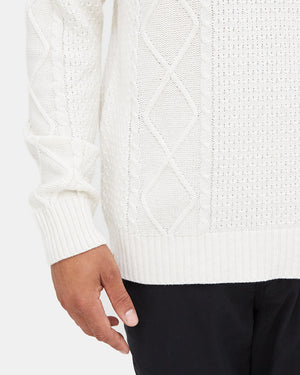 White Men's Organic Cotton Knit Jumper