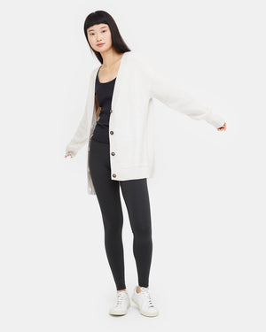 White Women's Oversized Long Wool Cardigan