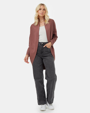 Women's Red Organic Cotton Cardigan