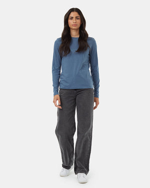 Blue Women's Basic Longsleeve T-Shirt