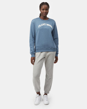 Womens-Blue-Graphic-Crewneck-Sweater