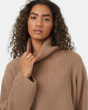 Womens_Brown_Turtleneck_Sweater