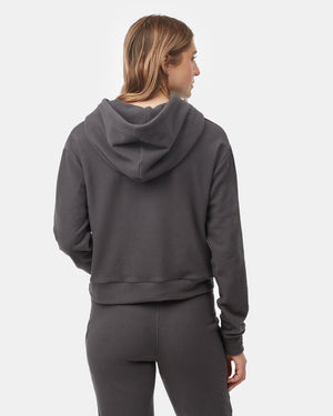Women's Recycled Polyester Cropped Hooded Pullover